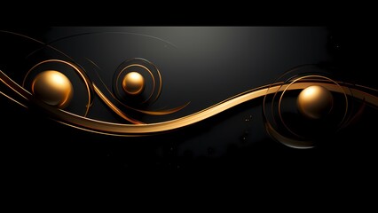 Golden Abstract Waves Flow Shapes Background