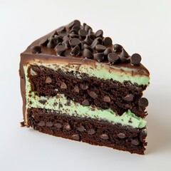Mint Chocolate Chip Supreme Cake Slice , Birthday Cake, Sweet item, Anniversarry Cake, Food Photography