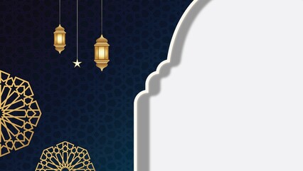 Dark Blue Ramadan Promotion Background