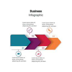Business Infographic with four Process Stages