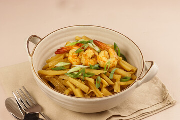 Adobong Labong or Bamboo Shoots Adobo is Filipino Stew made with Bamboo Shoots Slices, Soy Sauce and Shrimp.