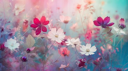 Fototapeta na wymiar Beautiful fantasy vintage flower, digital background