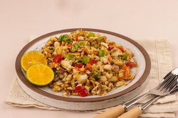 Bangus Sisig is Filipino Traditional Food Made with Flaked Milk Fish, Citrus Juice and Peppers. 