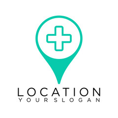 Obraz premium location pin logo abstract design vector