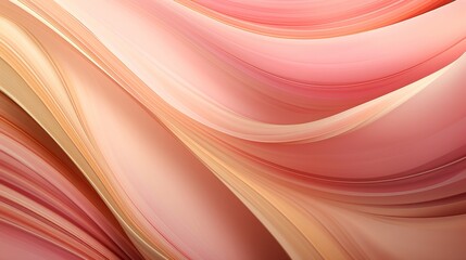 Abstract flowing curves in pink and yellow