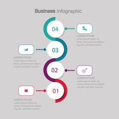 Infographic vector, graph. presentation. Business concepts, parts, steps, processes. Visualization of infographic data. Startup template. - Vector	
