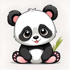 Cartoon baby panda, bear, sticker, zoo.