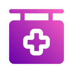 Obraz premium hospital sign gradient icon