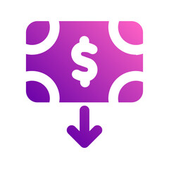 money withdrawal gradient icon