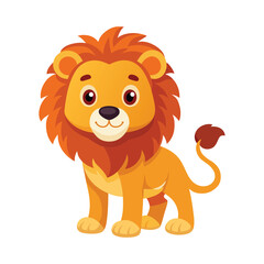 Obraz premium Vector of illustration cute Lion on white