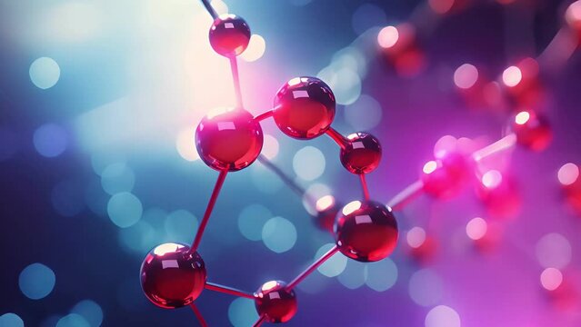 molecule or atom, Abstract structure for Science or medical background, 3d illustration, science, atom, abstract, chemistry, structure, blue, chemical, background