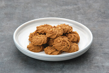 Chocolate cookies with peanut sprinkles
