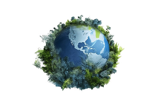 A image of mother earth world, Isolated on transparent PNG background, Generative ai