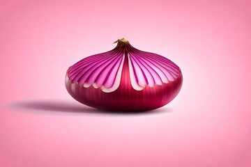 Ripe raw realistic red onion vegetable slice, isolated veggie 3d vector peeled quarter. Fresh, crisp, and pungent veg add a zesty crunch to meals, elevating flavors with bold, unmistakable aroma