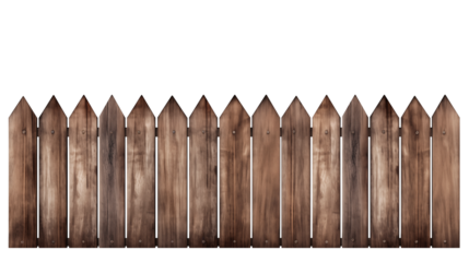 Wooden fence icon clipart isolated on white background. Generated AI.