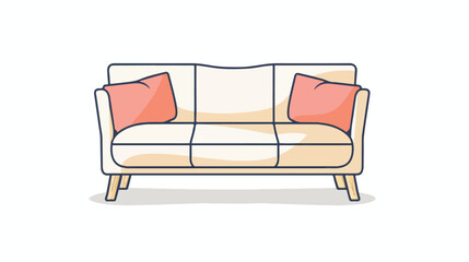 Sofa couch forniture house line style icon cartoo