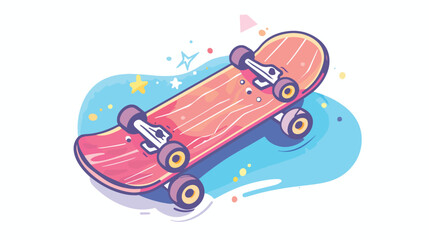Skate board sport element icon cartoon flat vecto