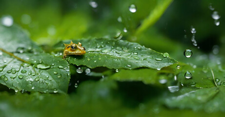 Obraz premium dew on leaf