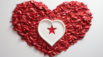 Romantic Valentine's Day Decorations: Red Hearts, Roses, and Flowers for a Beautiful Wedding Celebratio, generative AI