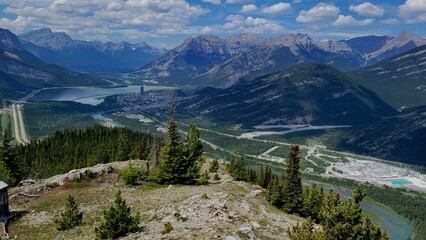 View towards Bow Valley from the top of the Yates Mountain