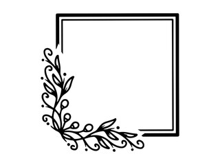 Flower Line Art Frame Illustration