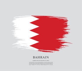 Flag of Bahrain, brush stroke background