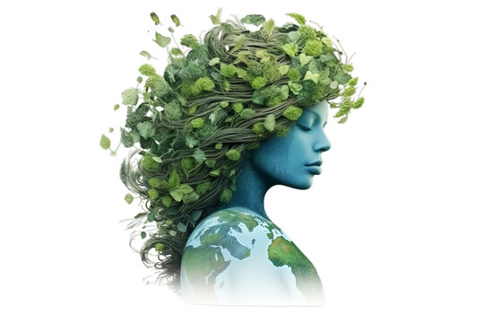 A image of mother earth world, Isolated on transparent PNG background, Generative ai