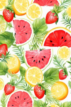 Summer pattern with fruits