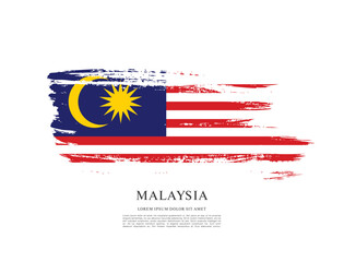 Obraz na płótnie Canvas Flag of Malaysia, vector illustration