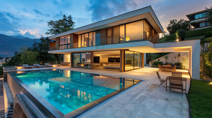 Fototapeta premium Contemporary Residence with Swimming Pool