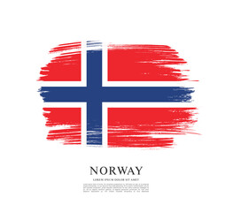 Flag of Norway, brush stroke background