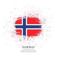 Flag of Norway, brush stroke background