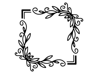 Frame Flower Line Art Illustration