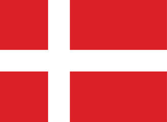 Flag of Denmark, vector illustration