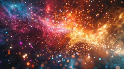 Abstract creative cosmic background Hyper jump to another galaxy speed of light moving neon rays beautiful fireworks colorful explosion big bang