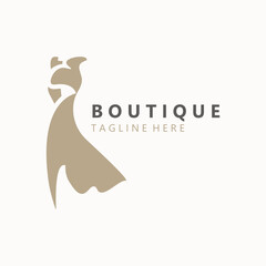 Dress woman logo design beauty fashion for boutique shop vector template