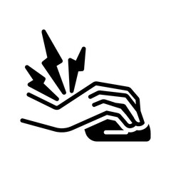 Vector solid black icon for Carpal tunnel