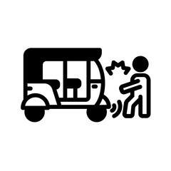 Vector solid black icon for Auto accident