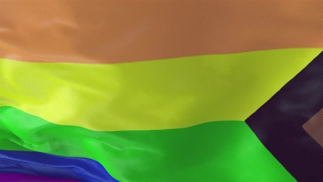  Progress Pride Flag transition 3d animation rendering on transparency alpha .