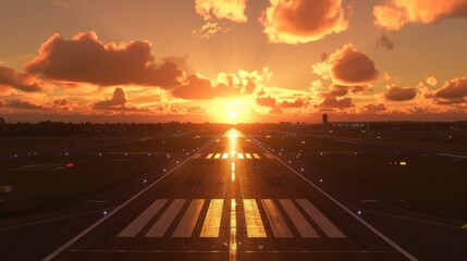 The golden hour casts its warm light over the runway at this airport making it the perfect time to...