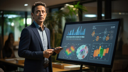 A business man presentation E-Business technology conference at meeting room.