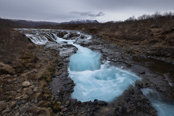 Volcanic eruption, landscape and lava flow close-up, in Fagradalsfjall, Reykjanes peninsula, Iceland