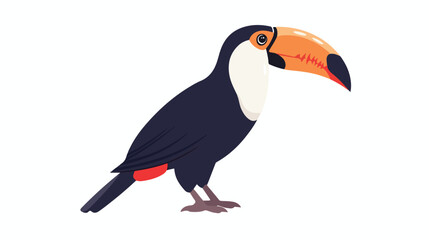 Toucan animal exotic isolated icon cartoon flat v