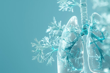 human respiratory system, with oxygen being taken in and carbon dioxide being expelled - obrazy, fototapety, plakaty