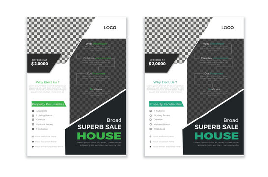 real estate flyer design template. luxury modern digital real estate leaflet.