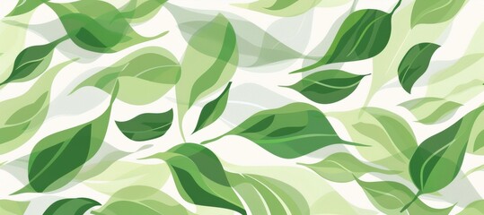 Elegant leaf dance in soft green hues on a neutral background, perfect for serene nature themes.