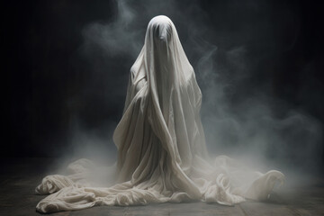 Fototapeta na wymiar A photorealistic depiction of a spooky, ghostly figure. AI Generative.