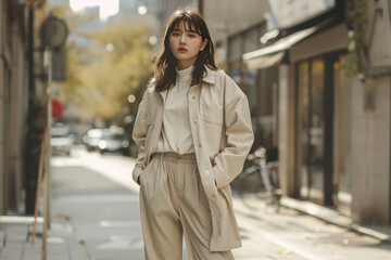 Fototapeta premium a woman wearing brown outfit