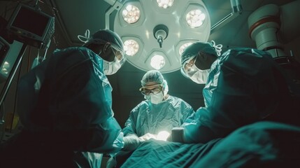 Professional doctor medical with teamwork performing surgical operation patient in hospital.