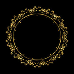 Circle golden round frames border, calligraphy frame, round frames with golden Victorian Damask traditional style, illustration Vintage Desig, Floral frames, Mandala, Antique, Moroccan